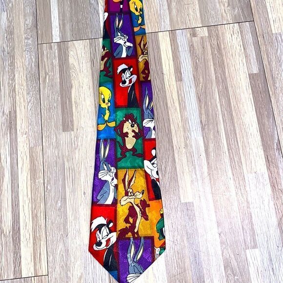 Looney tunes Mens neckties vintage Space Jam More design Bunbury handmade silk - Picture 2 of 8